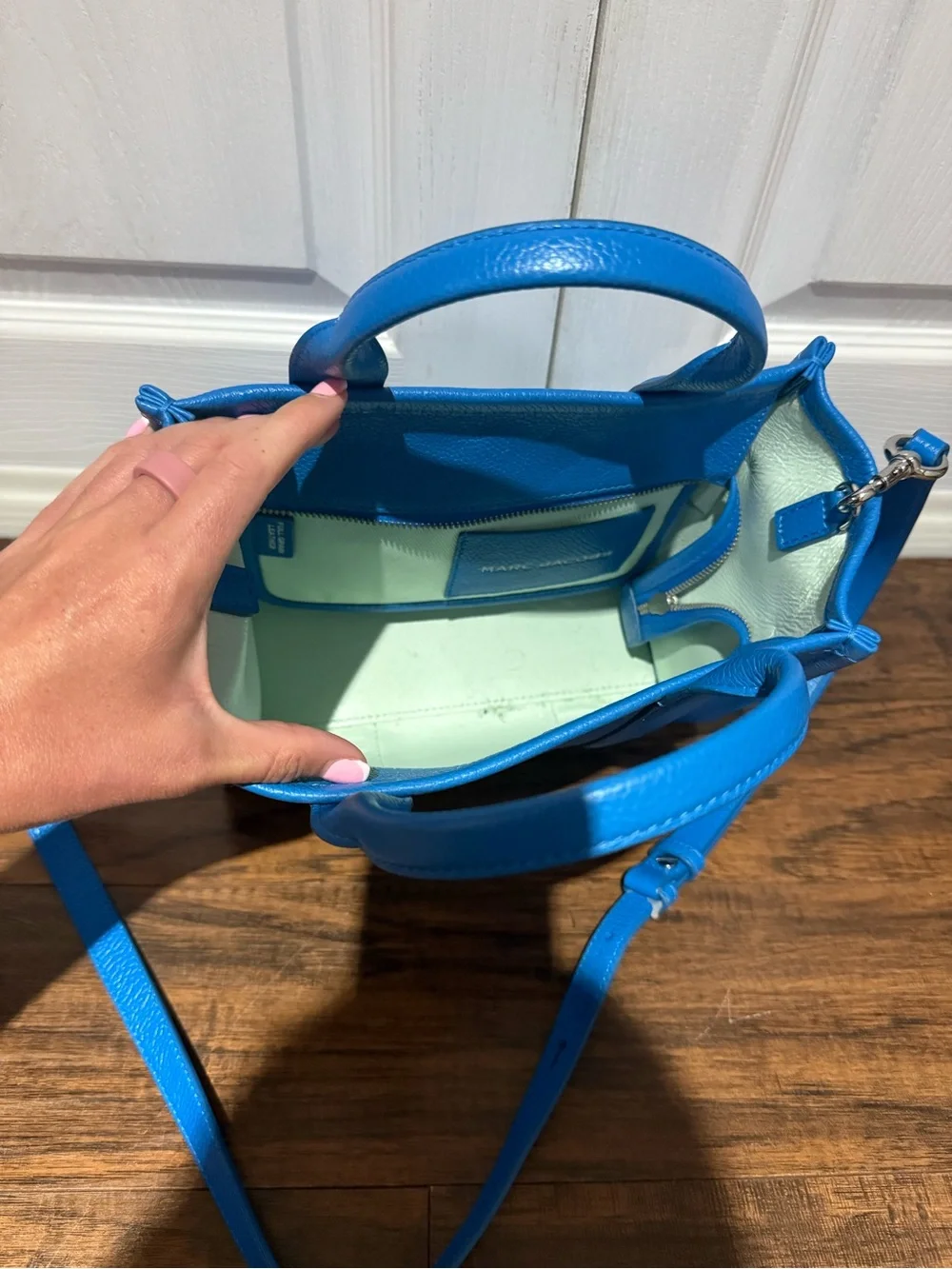 Marc Jacobs The Tote Bag in Bright Blue Pebbled Leather